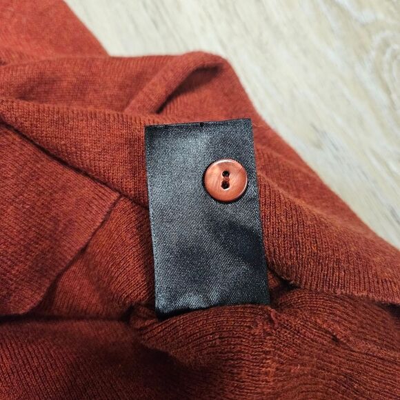Nic+Zoe Wrap Cardigan Sweater V Neck Rust Red Women's Medium Business Casual - Picture 7 of 9